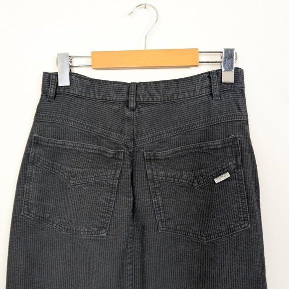 90s Esprit Sport Corduroy Skirt Midi Slit Pencil Dark Velvet - Picture 7 of 9